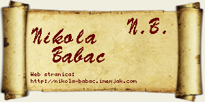 Nikola Babac vizit kartica